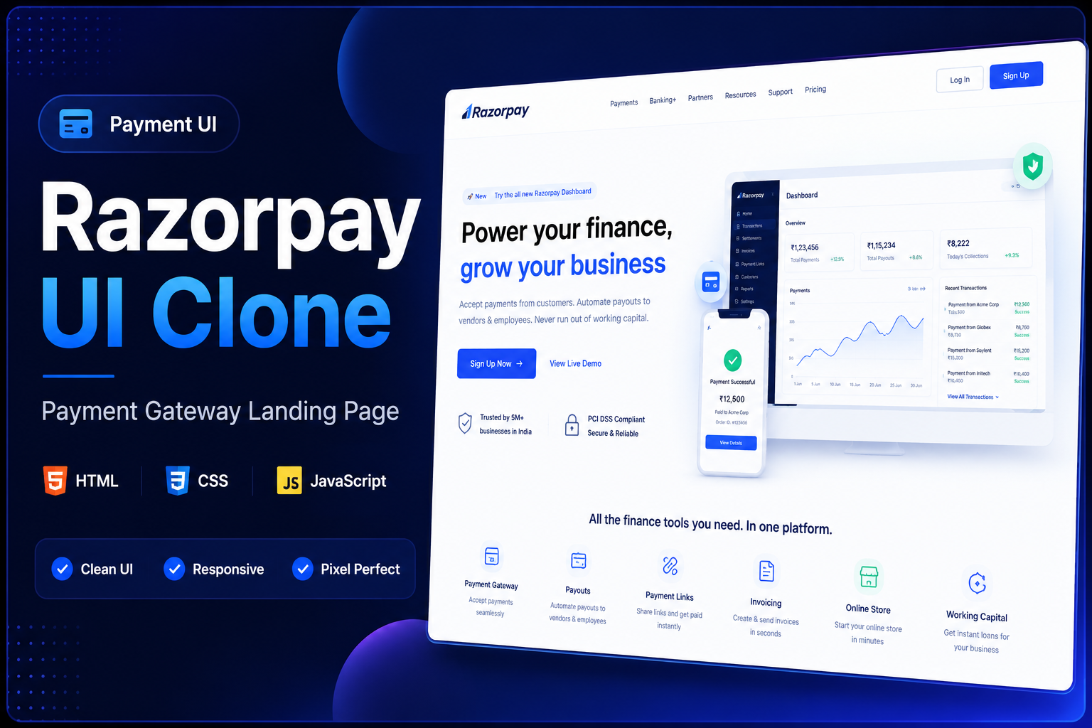Razorpay Landing Page